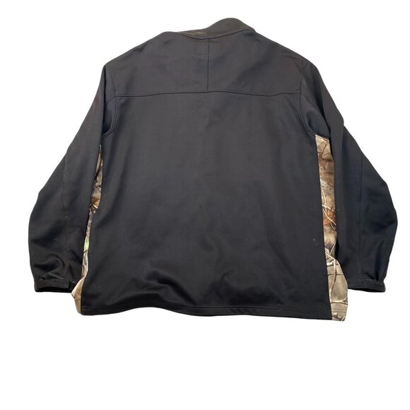 Realtree Mens Softshell Jacket 2XL (50-52) Black Camo Full Zip Hunting Outdoors - Picture 2 of 9